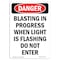 Signmission OSHA Sign, 10" Height, Rigid Plastic, Blasting In Progress When Light, Portrait, V-2124 OS-DS-P-710-V-2124 - alternate 1